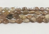 CSS408 15.5 inches 13*18mm flat teardrop sunstone beads wholesale