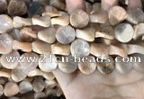 CSS437 15.5 inches 16mm twisted coin sunstone beads wholesale