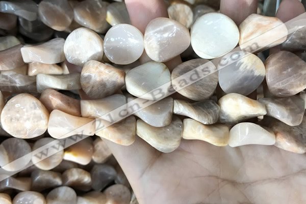 CSS438 15.5 inches 18mm twisted coin sunstone beads wholesale
