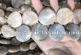 CSS441 15.5 inches 30mm twisted coin sunstone beads wholesale