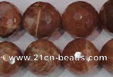 CSS511 15.5 inches 19mm faceted round natural golden sunstone beads