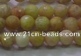 CSS611 15.5 inches 6mm faceted round yellow sunstone gemstone beads