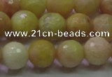 CSS613 15.5 inches 10mm faceted round yellow sunstone gemstone beads