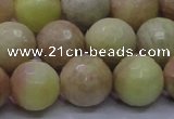 CSS615 15.5 inches 14mm faceted round yellow sunstone gemstone beads