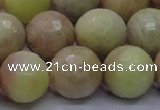 CSS616 15.5 inches 16mm faceted round yellow sunstone gemstone beads