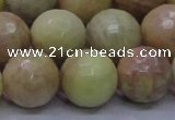 CSS617 15.5 inches 18mm faceted round yellow sunstone gemstone beads