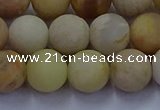 CSS624 15.5 inches 12mm round matte yellow sunstone gemstone beads