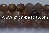 CSS641 15.5 inches 6mm faceted round sunstone gemstone beads