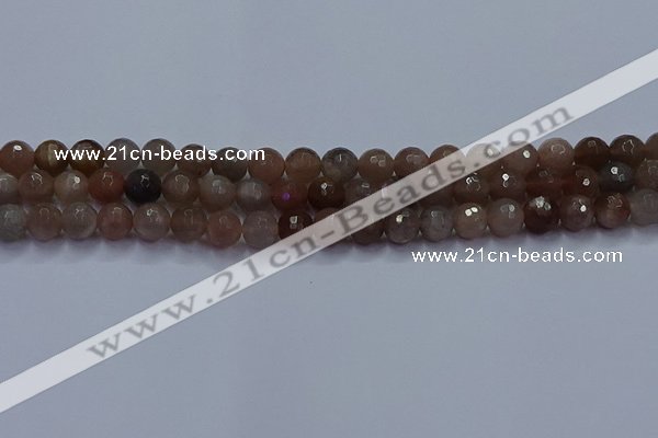 CSS642 15.5 inches 8mm faceted round sunstone gemstone beads