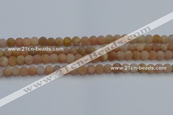 CSS651 15.5 inches 6mm round matte sunstone beads wholesale