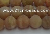 CSS653 15.5 inches 10mm round matte sunstone beads wholesale