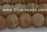 CSS654 15.5 inches 12mm round matte sunstone beads wholesale