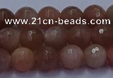 CSS672 15.5 inches 8mm faceted round sunstone gemstone beads