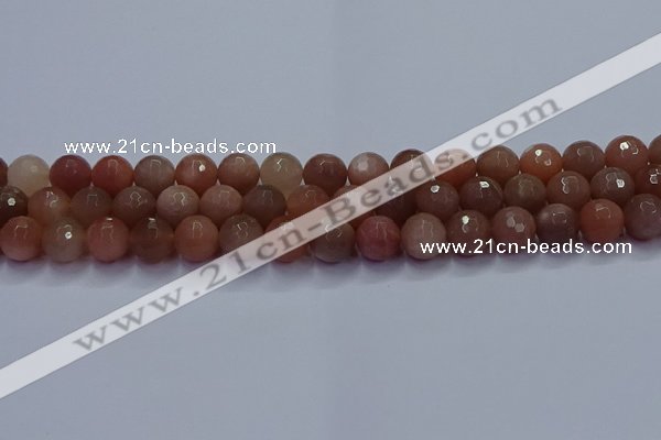 CSS673 15.5 inches 10mm faceted round sunstone gemstone beads