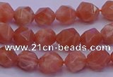 CSS681 15.5 inches 6mm faceted nuggets natural sunstone beads