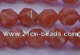 CSS683 15.5 inches 10mm faceted nuggets natural sunstone beads