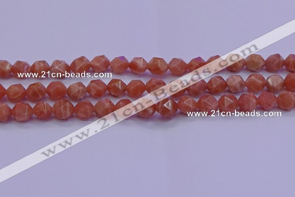 CSS683 15.5 inches 10mm faceted nuggets natural sunstone beads