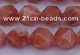 CSS684 15.5 inches 12mm faceted nuggets natural sunstone beads