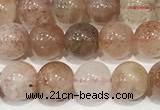 CSS800 15 inches 6mm round rainbow sunstone beads