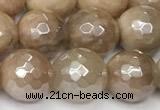 CSS812 15 inches 10mm faceted round AB-color sunstone beads