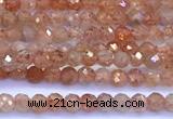 CSS835 15 inches 2mm faceted round golden sunstone beads