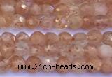 CSS836 15 inches 3mm faceted round golden sunstone beads