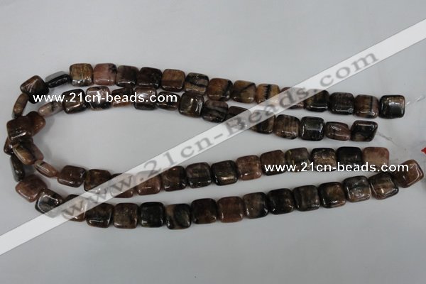 CST42 15.5 inches 12*12mm square staurolite gemstone beads wholesale