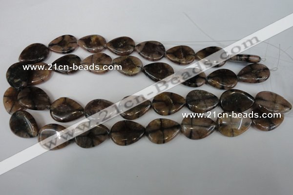 CST50 15.5 inches 18*25mm flat teardrop staurolite gemstone beads