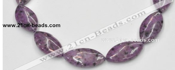 CSU24 AB grade 20*40mm flat rice dyed natural sugilite beads