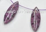 CSU25 AB grade 20*60mm flat rice dyed natural sugilite beads