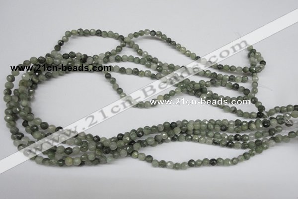 CSW10 15.5 inches 4mm faceted round seaweed quartz beads wholesale