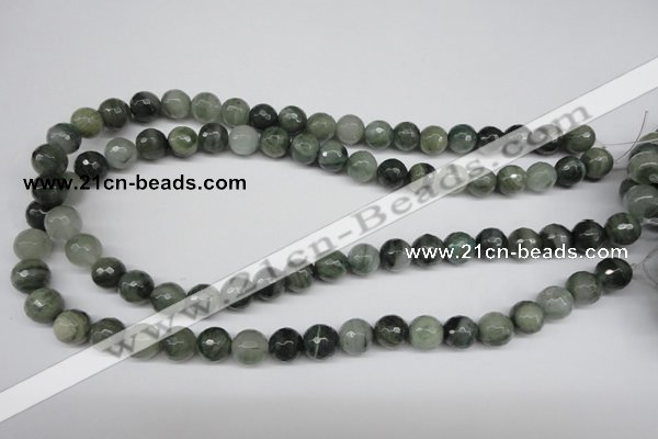CSW14 15.5 inches 10mm faceted round seaweed quartz beads wholesale