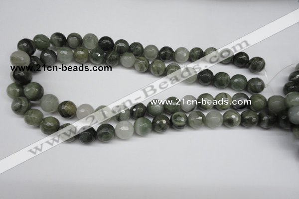 CSW15 15.5 inches 12mm faceted round seaweed quartz beads wholesale