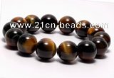 CTB05 7 inches 14mm round blue tiger eye stretch bracelet