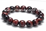 CTB09 7.5 inches 10mm round red tiger eye stretch bracelet