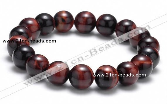 CTB09 7.5 inches 10mm round red tiger eye stretch bracelet