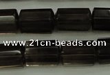 CTB100 15.5 inches 8*12mm faceted tube smoky quartz beads