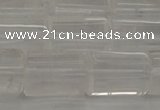 CTB101 15.5 inches 11*15mm faceted tube white crystal beads