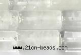 CTB1030 15 inches 8*16mm -8*18mm tube white crystal beads