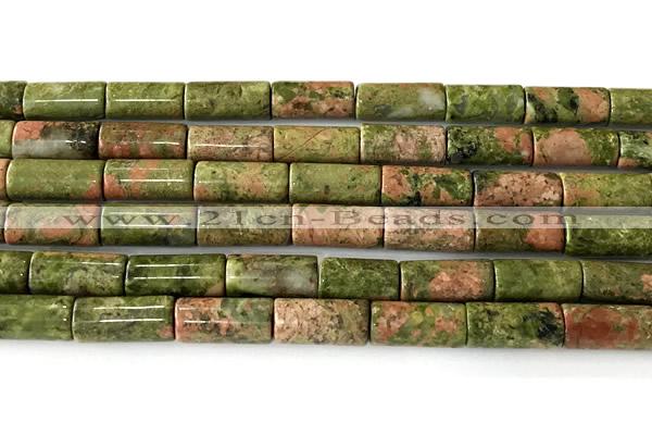 CTB1043 15 inches 8*16mm - 8*18mm tube unakite beads