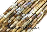 CTB1068 15 inches 4*13mm tube picture jasper beads wholesale