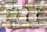 CTB1102 15 inches 12*16mm faceted tube lemon quartz beads