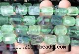 CTB1105 15 inches 12*16mm faceted tube fluorite gemstone beads