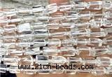 CTB1252 15 inches 6*10mm - 8*12mm faceted tube white crystal beads
