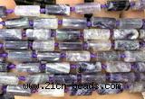 CTB1277 15 inches 6*10mm - 8*12mm faceted tube fluorite beads