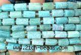 CTB1306 15 inches 6*10mm - 8*12mm faceted tube amazonite beads