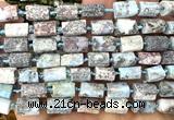 CTB1310 15 inches 6*10mm - 8*12mm faceted tube larimar beads