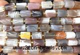 CTB1324 15 inches 6*10mm - 8*12mm faceted tube Botswana agate beads