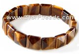 CTB15 7.5 inch 6*12mm square yellow tiger eye stretch bracelet