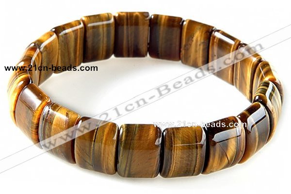 CTB16 10*14mm rectangle yellow tiger eye stretch bracelet